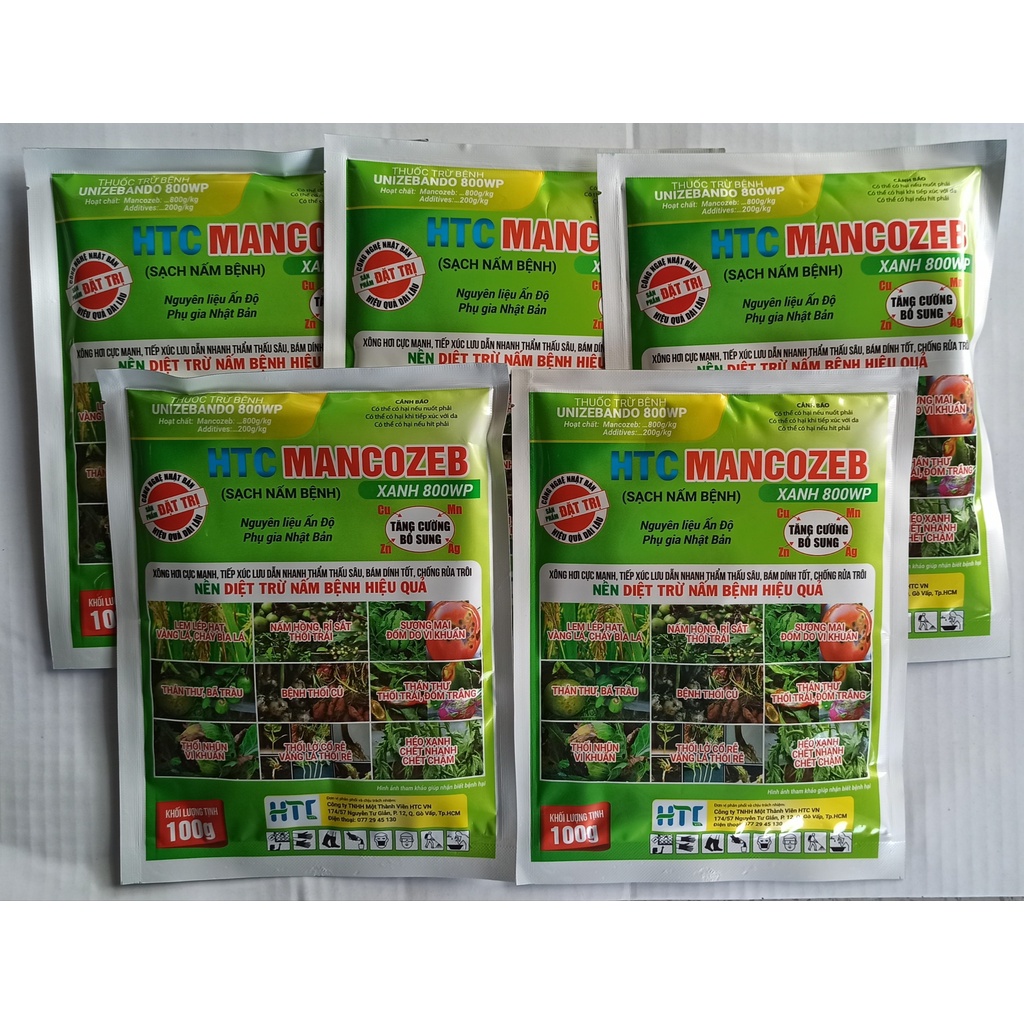Sạch nấm bệnh HTC MANCOZEB XANH 800WP - Gói 100g