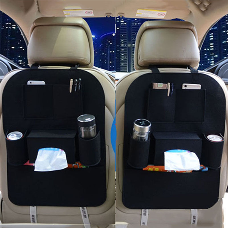 Túi đựng đồ gắn phía sau ghế xe hơi nhiều ngăn màu đen đa năng tiện lợi