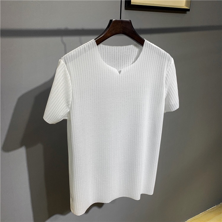 Áo Thun Tay Ngắn Cổ Chữ V Ôm Dáng Phong Cách Hàn Quốc Thời Trang Mùa Hè Hàng Mới Cho Nam