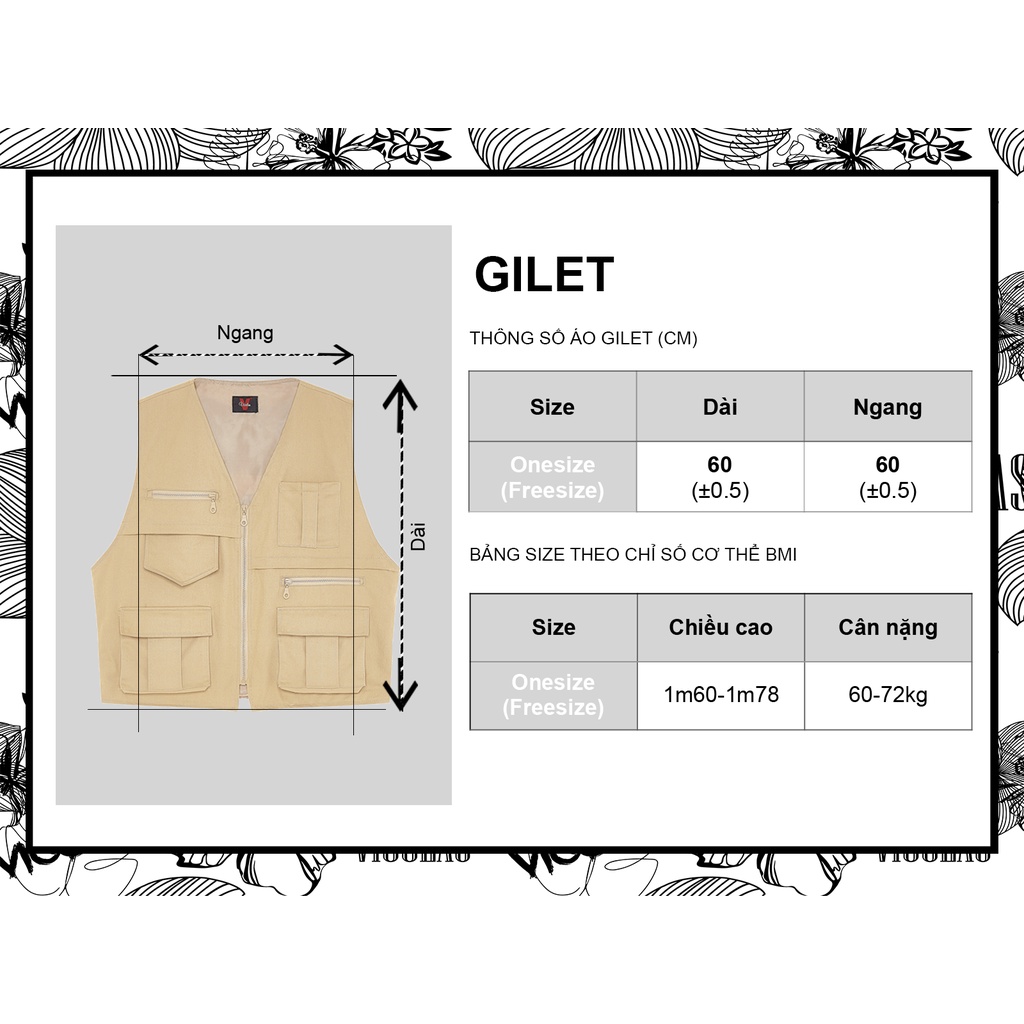 [Mã BMLTA50 giảm 10% đơn 99K] Áo gile túi hộp áo khoác Vicolas -V- VICOLAS CARGO GILET JACKET