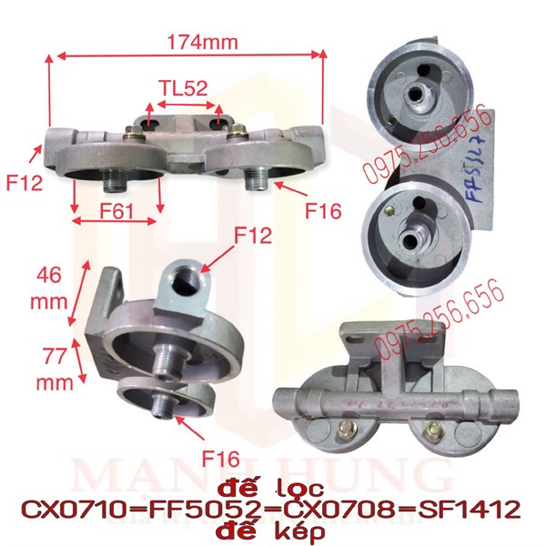 Đế lọc CX0710=FF5052=CX0708=SF1412 Đế kép