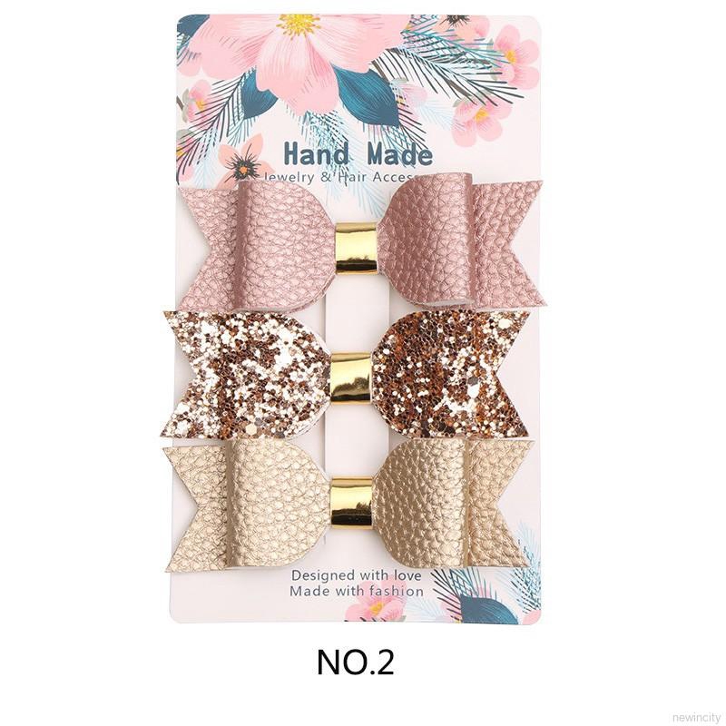 Set 3 kẹp tóc có chi tiết nơ xinh xắn cho bé gái