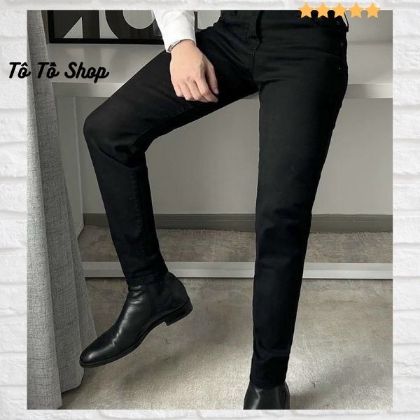 Quần Jean Nam Trơn Màu Đen ❤️FREESHIP❤️ Quần Bò Nam Trơn Cao Cấp Co Giãn Thời Trang Tô Tồ Shop - MQ20