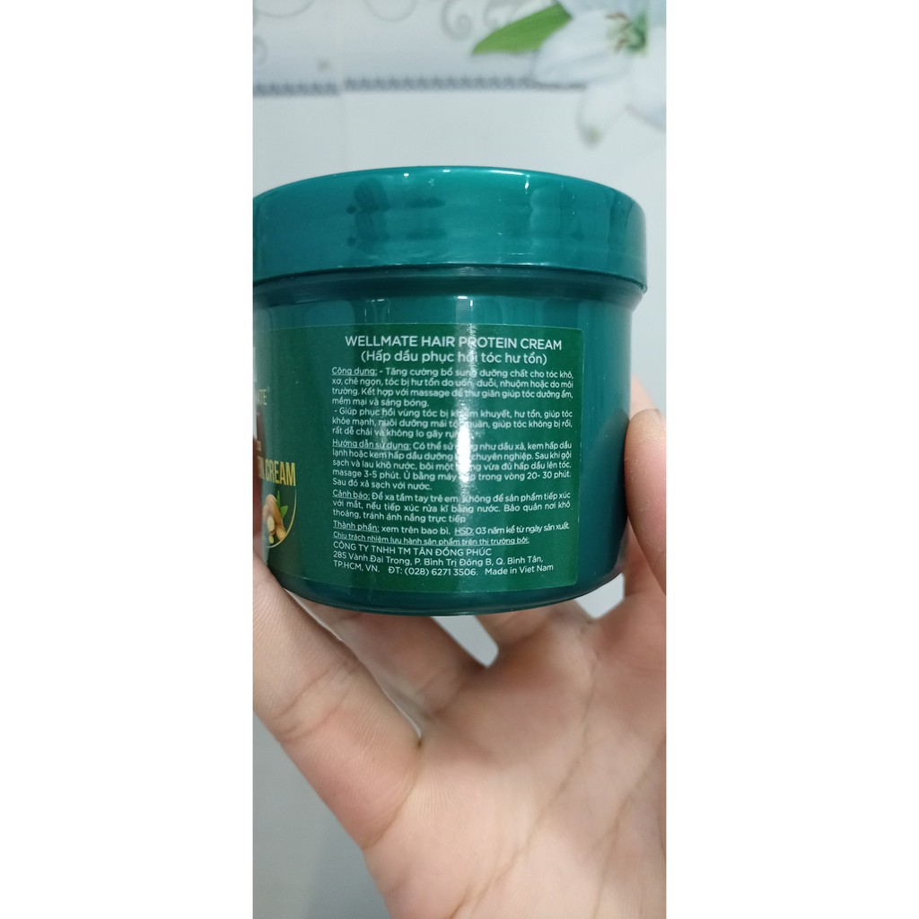 Wellmate hair protein cream Dầu hấp phục hồi tóc hư tổn mini size 150ml