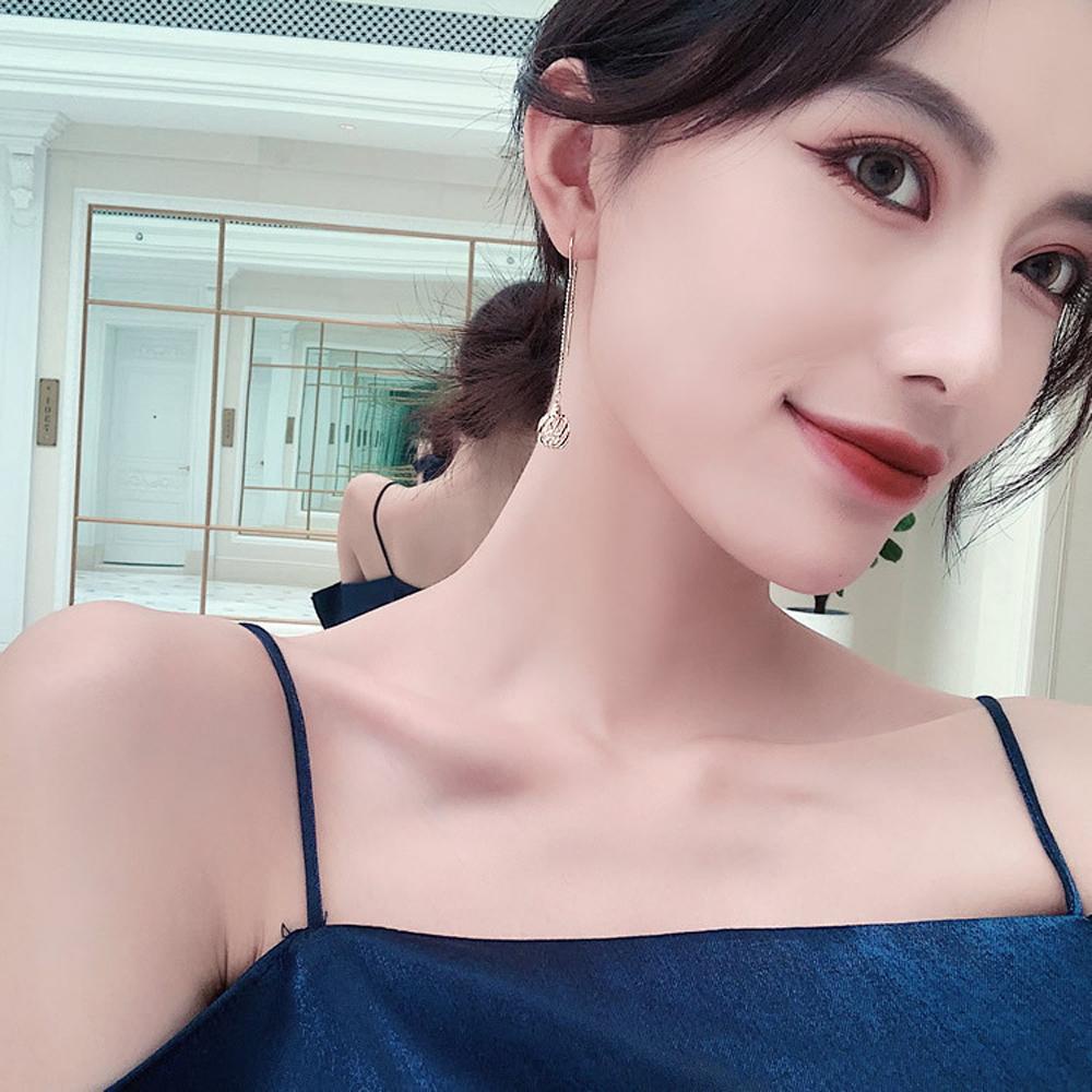 Hoa Tai Dáng Dài Thiết Kế Hình Học Phong Cách Mới Thanh Lịch Cho Nữ