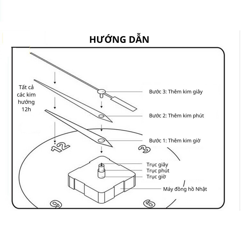 Đồng hồ decor dán tường ( đề can đồng hồ )