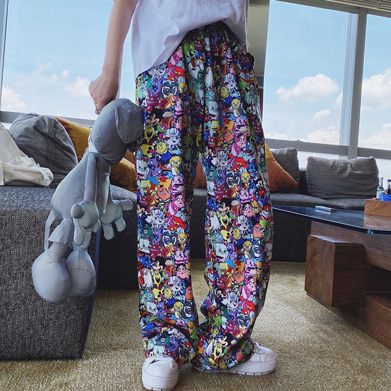 Quần Dài Lưng Thun In Họa Tiết Hoạt Hình Phong Cách Hiphop Cá Tính | BigBuy360 - bigbuy360.vn