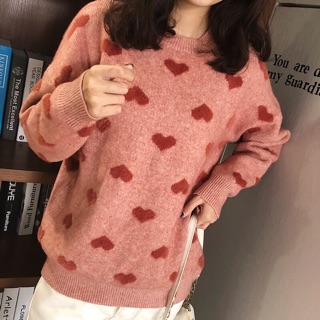 ÁO LEN TIM CỔ TRÒN