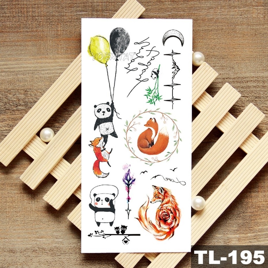 Hình Xăm Dán Tạm Thời Chống Nước Hình Động Vật Dễ Thương