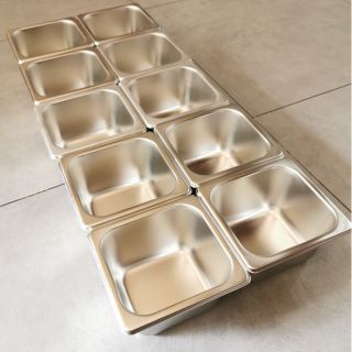 Combo 10 cái khay inox đựng topping cháo dinh dưỡng