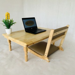 (60x90) Bàn Trà, Bàn Chân Tiện Gấp Gọn Bằng Gỗ Cao Su Xuất Khẩu