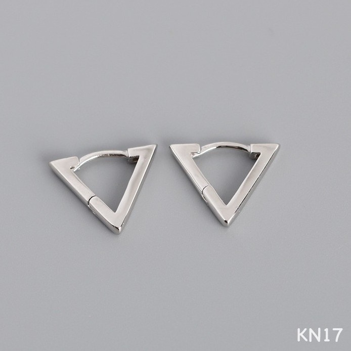 Khuyên tai nữ bạc mạ vàng hình tam giác 3 màu thiết kế cá tính, độc đáo | HARMONY ACCESSORIES KN17
