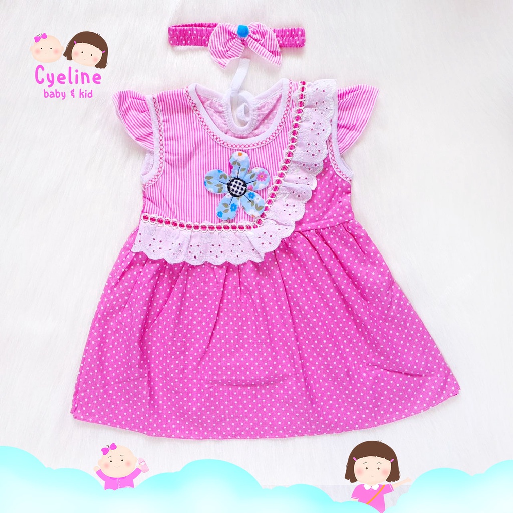 Bộ Đầm Phối Ren Hoa Xinh Xắn Dành Cho Bé Gái 1-12 Tháng 8kg/Ld 50cm