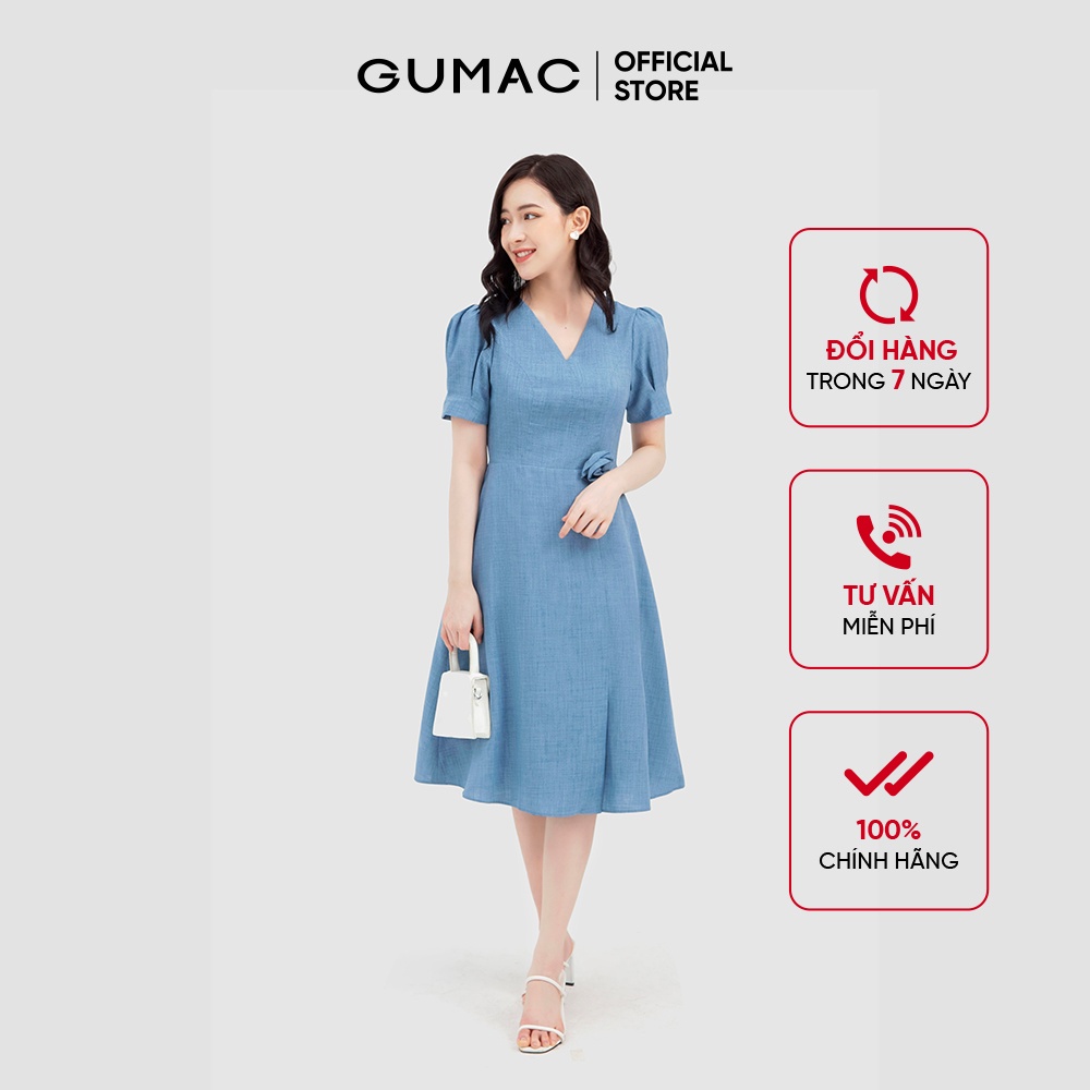 Đầm cổ V tà đắp DA1109 GUMAC
