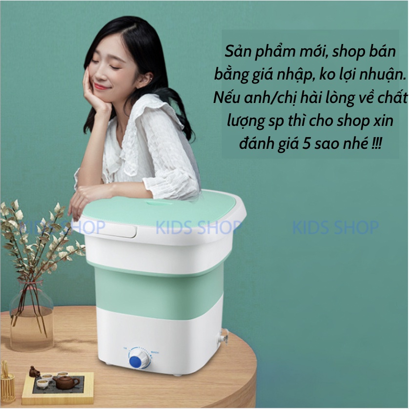 Máy giặt gấp gọn loại to kèm lồng vắt tiện dụng, giặt sạch sâu, dành cho cá nhân, gia đình nhỏ- Xả kho
