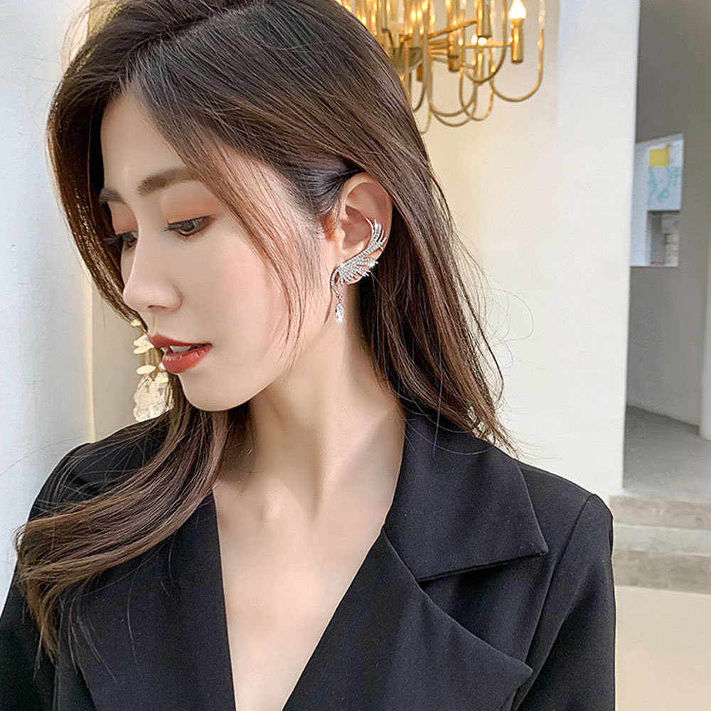 Hoa Tai Cánh Thiên Thần Đính Đá Thời Trang Cho Nữ