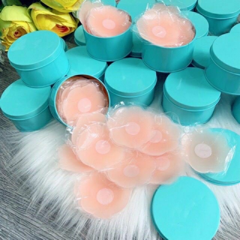Hot - Hộp 5 Đôi Dán Nhũ Hoa Silicon Siêu Mềm 1401