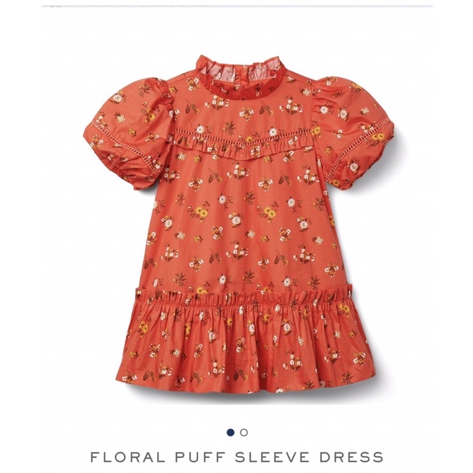 Đầm bé gái floral puff sleeve - Janie and Jack