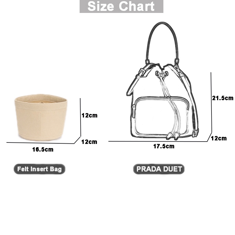 Evertoner Túi Đựng Mỹ Phẩm Bằng Vải Nỉ Nhỏ Gọn Tiện Dụng Cho Prada Duet Re-Nylon