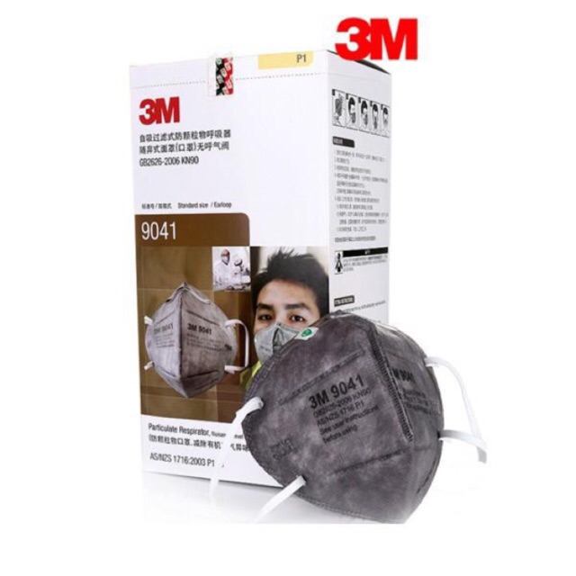 Khẩu trang 3M -9041 than hoạt tính chống bụi , mồ hôi, kháng khuẩn . Chuẩn FFP1- N90