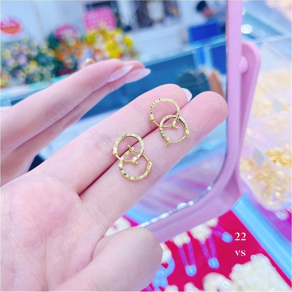 Khuyên tai nam/nữ/bé gái đơn giản Vàng bạc an chi trang sức thời trang hàn quốc trẻ trung