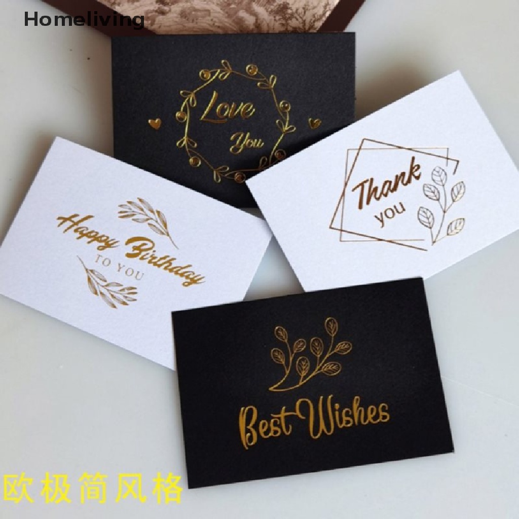 Set 50 Thiệp Chúc Mừng Sinh Nhật / Đám Cưới Màu Đồng In Chữ Thank You Xinh Xắn Thẻ