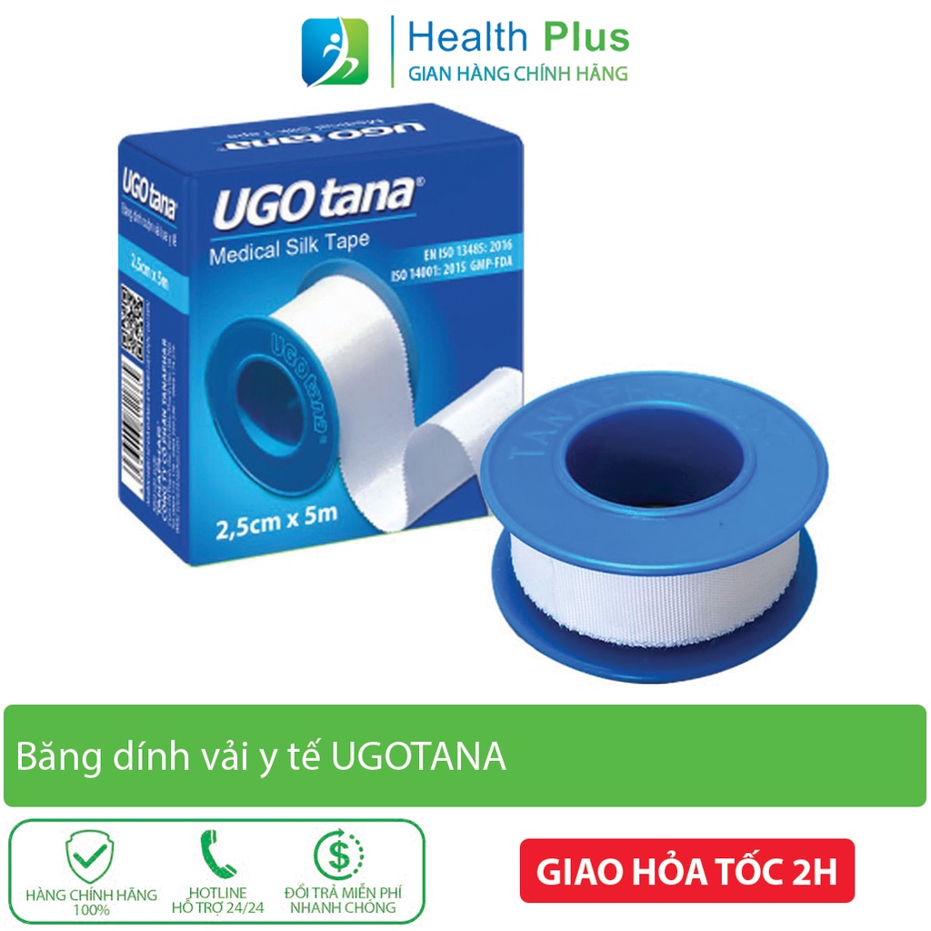 Băng dán vải y tế vô trùng co dãn UGOTANA sơ cứu vết thương 2,5cmx5cm