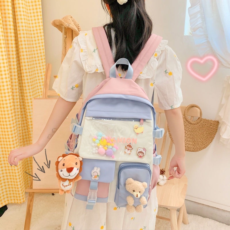 Balo nữ đi học thời trang Ulzzang Hàn Quốc, cặp sách đẹp hàng cao cấp dễ thương