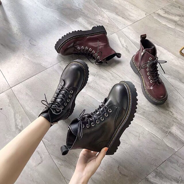 Giày bốt boot ulzzang khoá kéo cổ cao boot ullzang kèm ảnh thật cuối