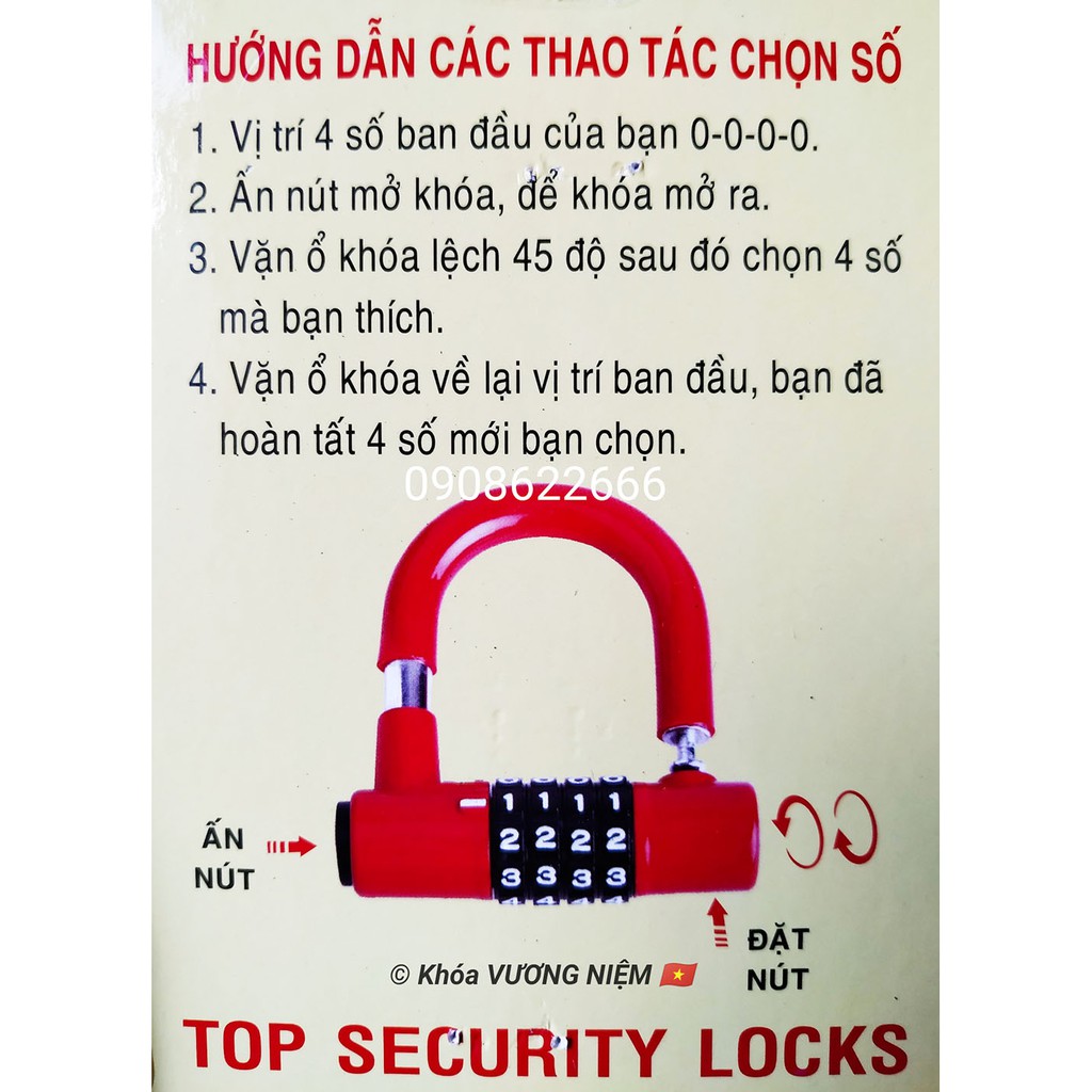 Khóa số đa năng cao cấp chính hãng VƯƠNG NIỆM