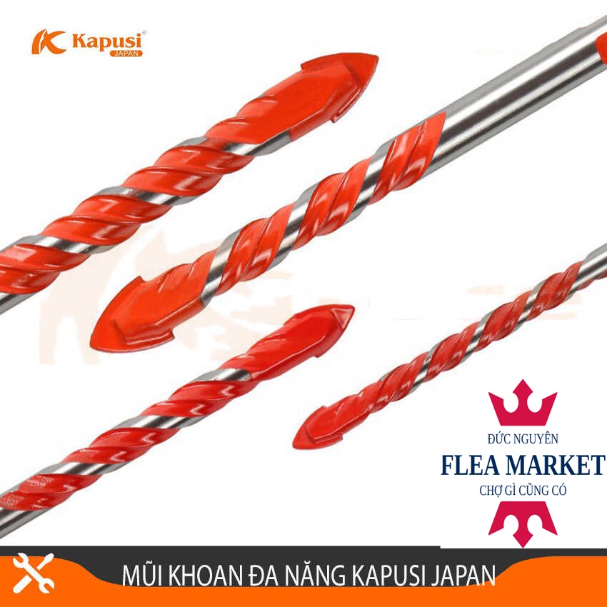 Mũi Khoan Đa Năng Kapusi Japan, Khoan Gạch -Khoan Đá - Bê Tông - Gỗ -  Nhựa - Sắt...Các Kích Thước 6mm, 8mm, 10mm, 12mm