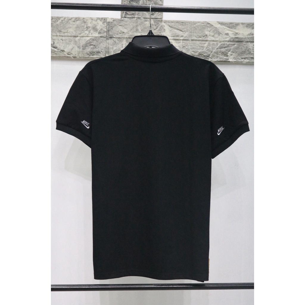 Áo thun Polo Full Logo Đen Thêu Nam Nữ Cổ Bẻ - Vải Vải Cá Sấu Cotton Lacoste Trẻ Trung Xịn