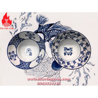 Bát chiết yêu hoa đồng tiền và hoa sen các cỡ Bát Tràng [ 10 chiếc ]