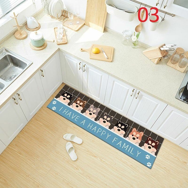 Thảm trải sàn nhà bếp dày 5mm chất liệu nhung kích thước 40*120 cm có chống trượt hạt cao su