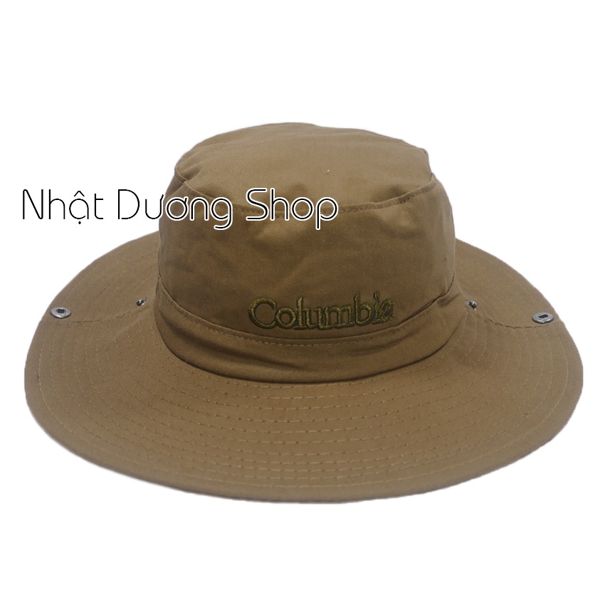 Nón tai bèo nam vành rộng 8,5 cm thêu chữ Columbia và Sport và trơn kết hợp vải cotton tốt mềm mại