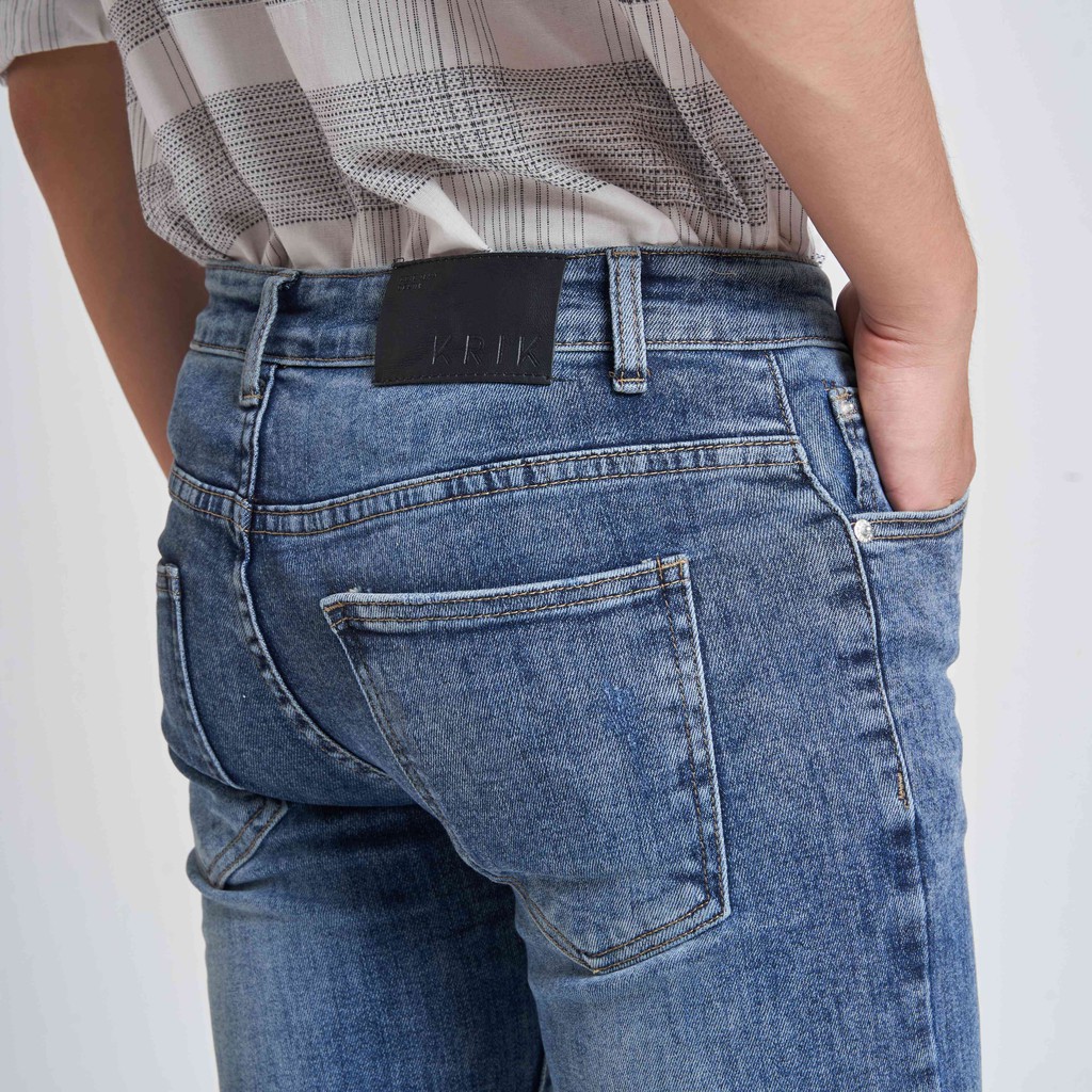 Quần Jean Nam Chất Bò Đẹp Local Brand KRIK Dáng Hàn Quốc Slimfit Basic QJ1001 | BigBuy360 - bigbuy360.vn