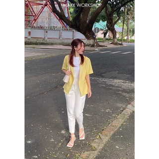 Quần baggy màu trắng white baggy Maxy Workshop