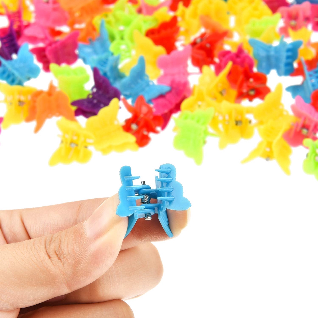 Set 20 kẹp tóc nhựa hình bướm nhỏ cho bé gái