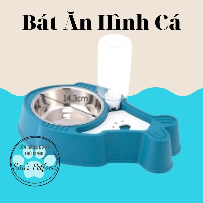 Bát ăn inox kèm bình nước hình cá lớn | chống sặc |