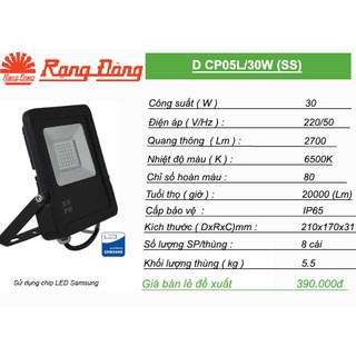 Đèn LED Pha Rạng Đông 30W ( Chip LED Samsung )