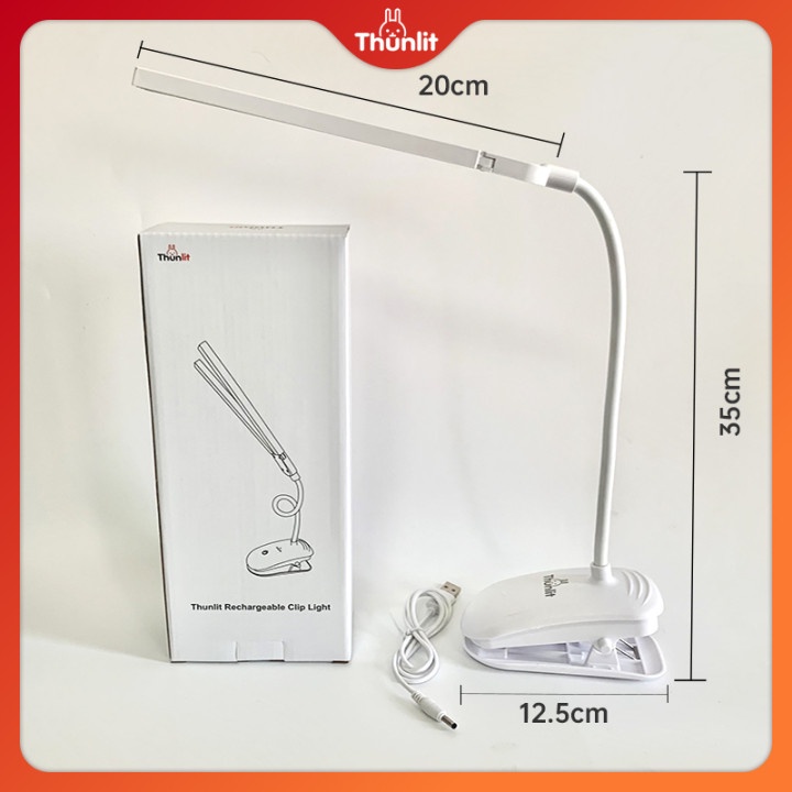 Đèn kẹp đầu đôi Thunlit 2000mAh USB có thể sạc lại vô cấp 3 nhiệt độ màu