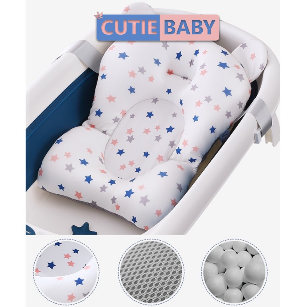 Phao/Đệm/Lưới nằm tắm Cutiebaby hình ngôi sao,cá,... an toàn đỡ cho bé, trẻ trai, gái sơ sinh từ 0 tháng tuổi