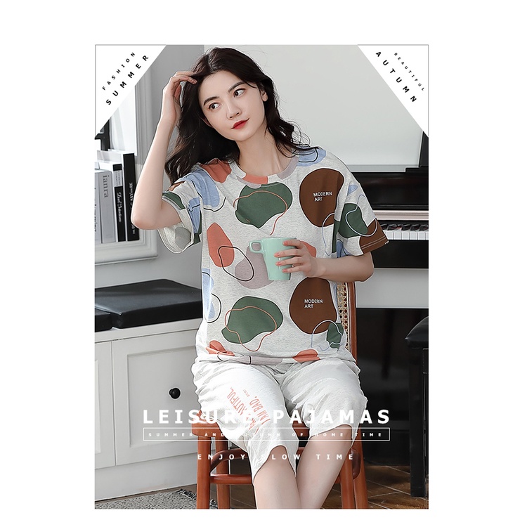 Đồ mặc nhà nữ họa tiết lạ chất thun cotton 100% cực dễ thương BA5068 | BigBuy360 - bigbuy360.vn