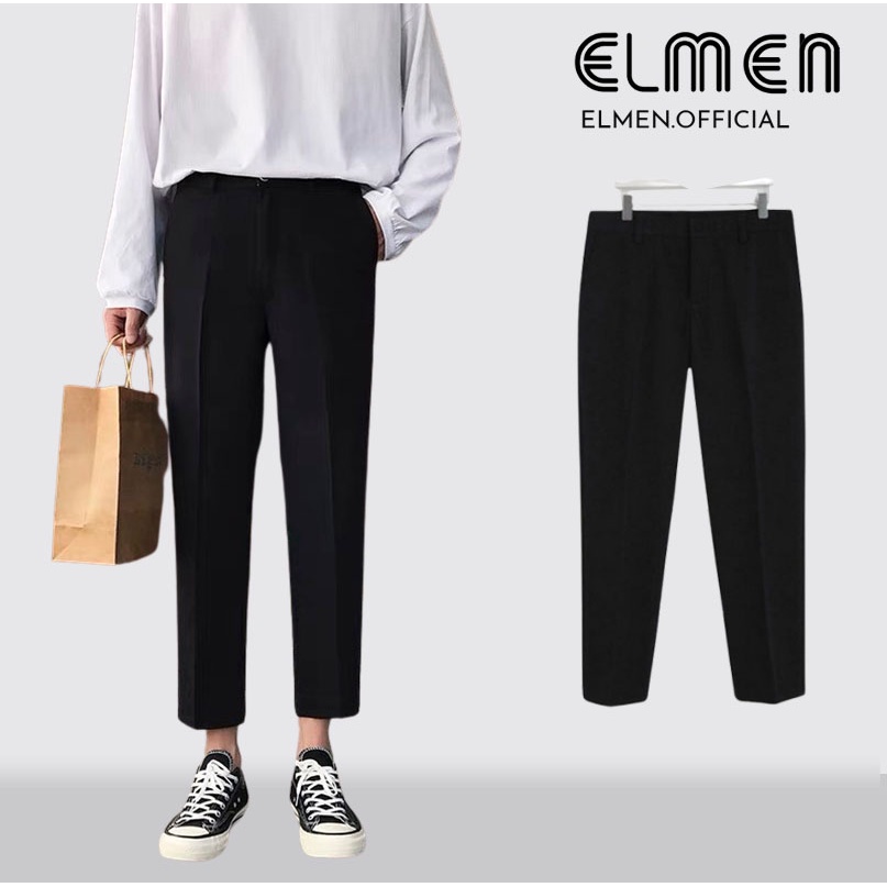 Quần Âu nam ống rộng vải Hàn cao cấp, quần baggy công sở , chất liệu co giãn tốt Thời trang ELMEN