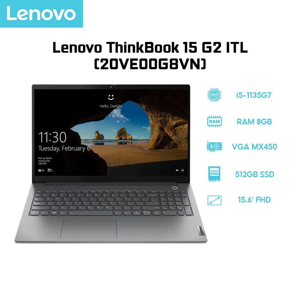 Laptop Lenovo ThinkBook 15 G2 ITL (20VE00G8VN) i5-1135G7 | 8GB | 512GB SSD | VGA MX450 2GB | 15.6' FHD | DOS