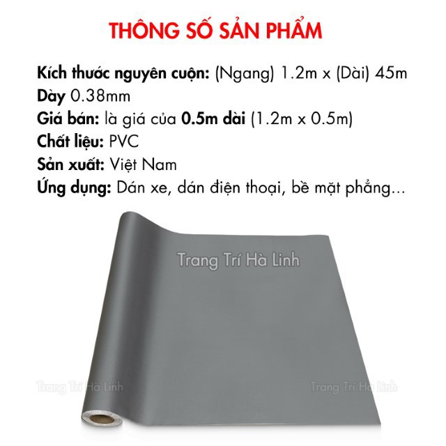 Giấy decal màu nhám sần dán kính dán xe điện thoại màu trắng xám đen khổ 1.2m đẹp giá rẻ