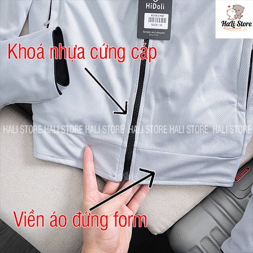 Áo chống nắng 2 mặt cao cấp Hidoli vải thun lạnh nam nữ lỗ kim 2 lớp, chống nắng tia UV 150+ vải mềm thoáng mát