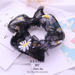Dây Buộc Tóc Scrunchies Hình Hoa Cúc Nhiều Màu