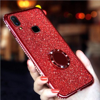 Ốp lưng đính đá lấp lánh có giá đứng vòng nhẫn cho Vivo V11i V11 Pro V15 Pro S1 IQOO Phone Holder Covers