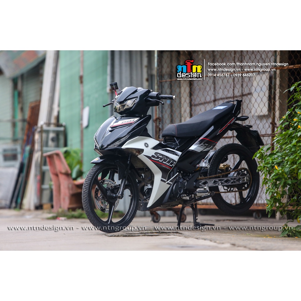 Tem rời exciter 150 Trắng đen Sniper , tem 3 lớp cao cấp  , không bay màu , ảnh thực
